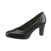 Schwarzer Schuh mit und überkreuzten Riemen