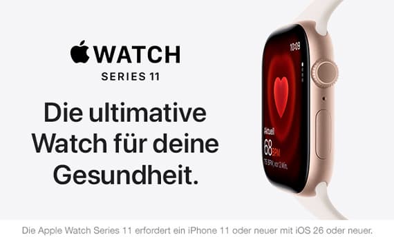 Die ultimative Watch für deine Gesundheit – Apple Watch Series 11 mit Herzfrequenzanzeige auf dem Display, erfordert iPhone 11 oder neuer
