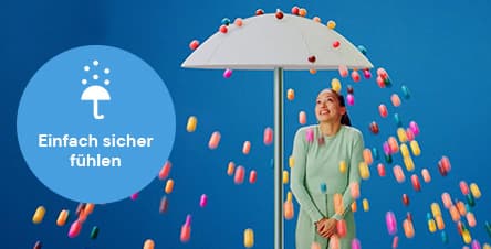 Flexikonto Zahlschutz - Frau, Kind und Mann. Einfach sicher fühlen.