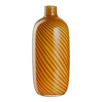 Schlanke Vase mit orange-gelben diagonalen Streifenmuster