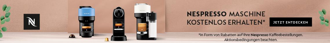 Jetzt Nespresso Maschine gratis erhalten in Form von Rabatten auf Ihre Nespresso Kaffeebestellungen*