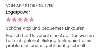 Schöne App und bequemes Einkaufen