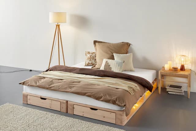 Bett mit Stauraum
