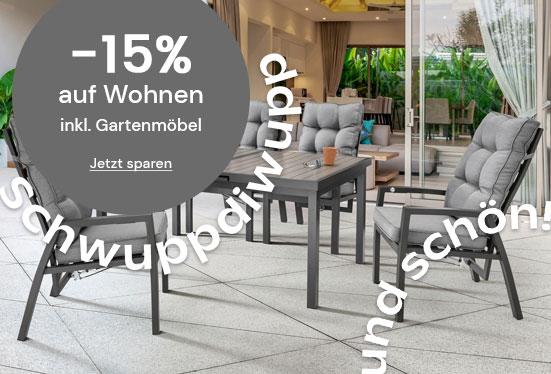-15% auf Wohnen inkl. Gartenmöbel im Universal Online Shop