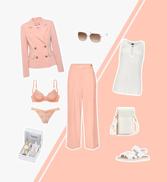 Outfit in der Trendfarbe Peach Fuzz jetzt im Universal Onlineshop entdecken