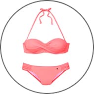 Peachfarbener Bandeau-Bikini