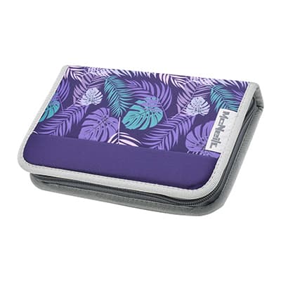 Violettes Federmäppchen mit Blattmuster