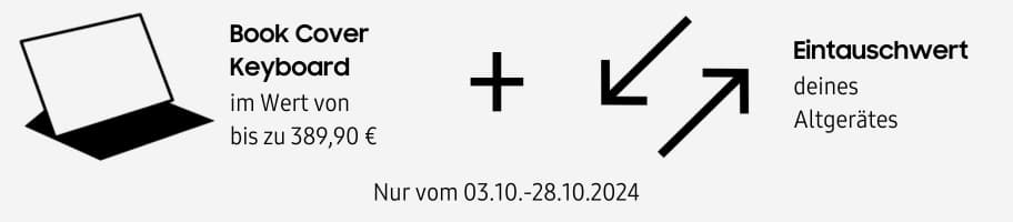 Book Cover Keyboard im Wert von bis zu 389,90 € plus Eintauschwert deines Altgerätes.