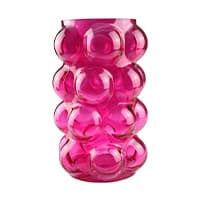 Vase in knalligem Pink mit kugelförmigem Muster