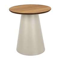 Runder Beistelltisch mit konischer Basis und Holzplatte