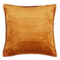 Quadratisches Kissen in orangefarbenem Stoff, Vorderansicht