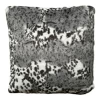 Quadratisches Kissen mit grauem und schwarzem Leopardenmuster