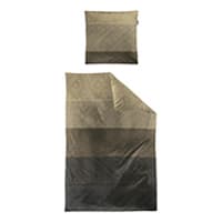 Bettwäsche-Set in verschiedenen Grautönen, bestehend aus Deckenbezug und Kopfkissenbezug.