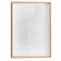 Gerahmtes Bild mit weißen abstrakten Linien und Formen auf weißem Hintergrund