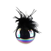 Schillernde Kugel mit schwarzem Federbusch auf der Oberseite