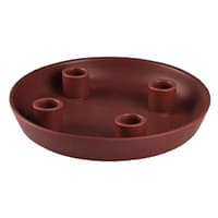 Roter runder Kerzenhalter mit vier Kerzenhaltern in unterschiedlicher Höhe