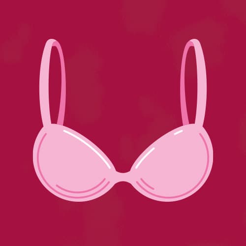 Rosa BH vor rotem Hintergrund