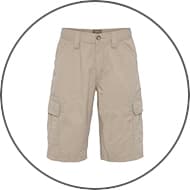 Beige Cargo-Shorts mit Seitentaschen und Knopfverschluss